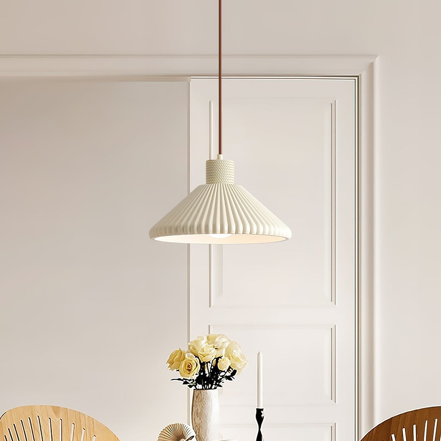 Modern Resin Pendant Light for Kitchen Island – Customizable Heads, Japandi Design, Energy-Efficient LED Lighting, Milk Coffee or White 7