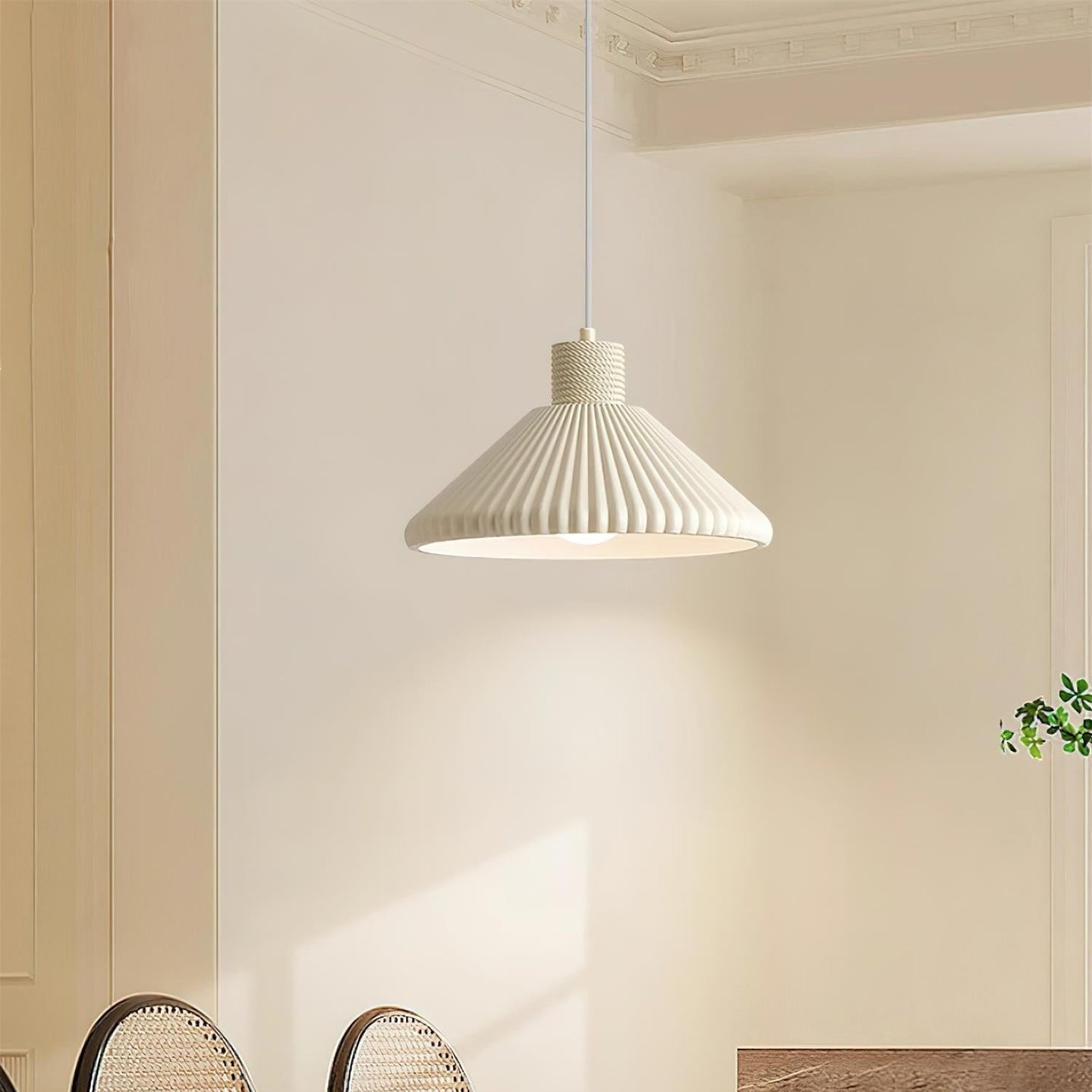 Modern Resin Pendant Light for Kitchen Island – Customizable Heads, Japandi Design, Energy-Efficient LED Lighting, Milk Coffee or White 3