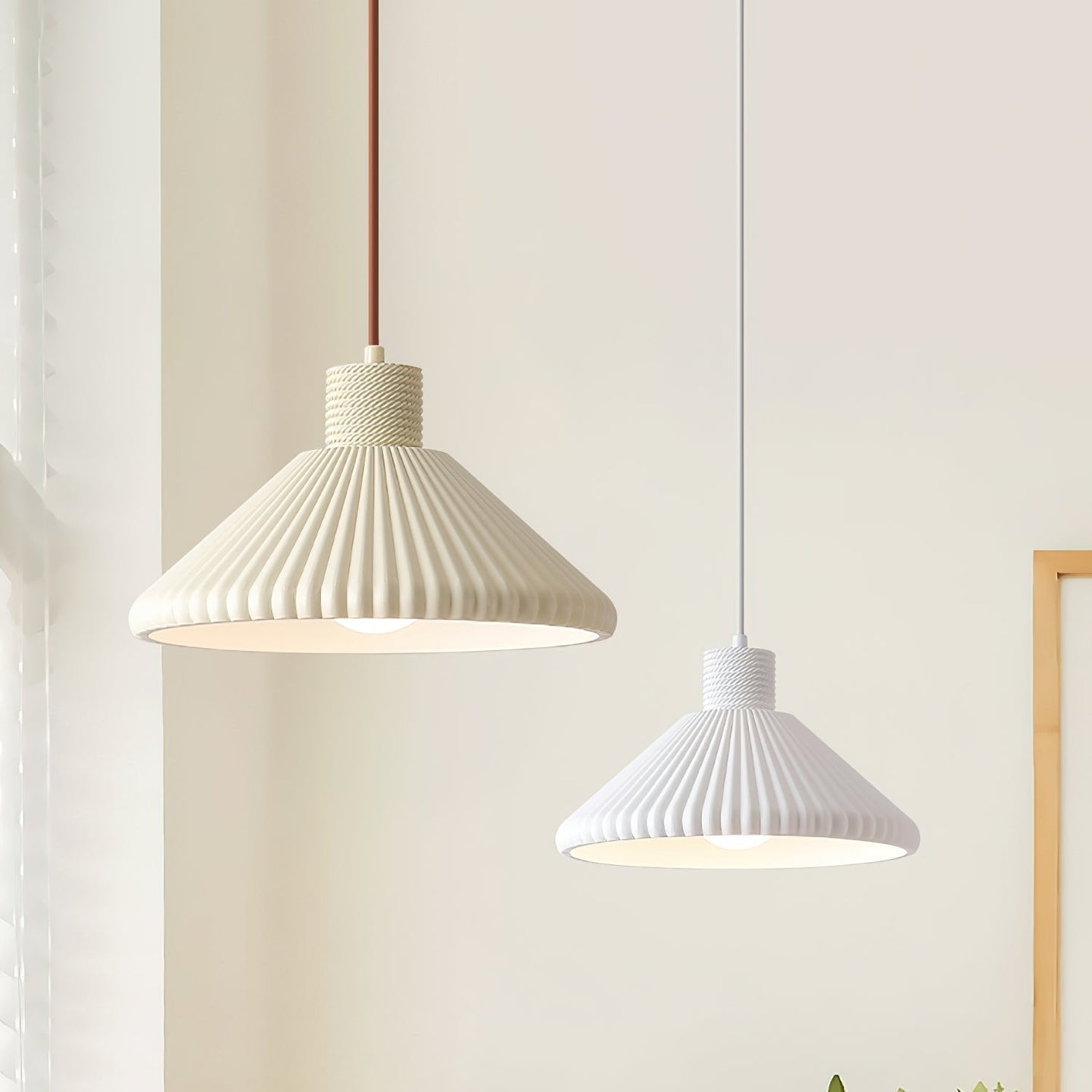 Modern Resin Pendant Light for Kitchen Island – Customizable Heads, Japandi Design, Energy-Efficient LED Lighting, Milk Coffee or White 5