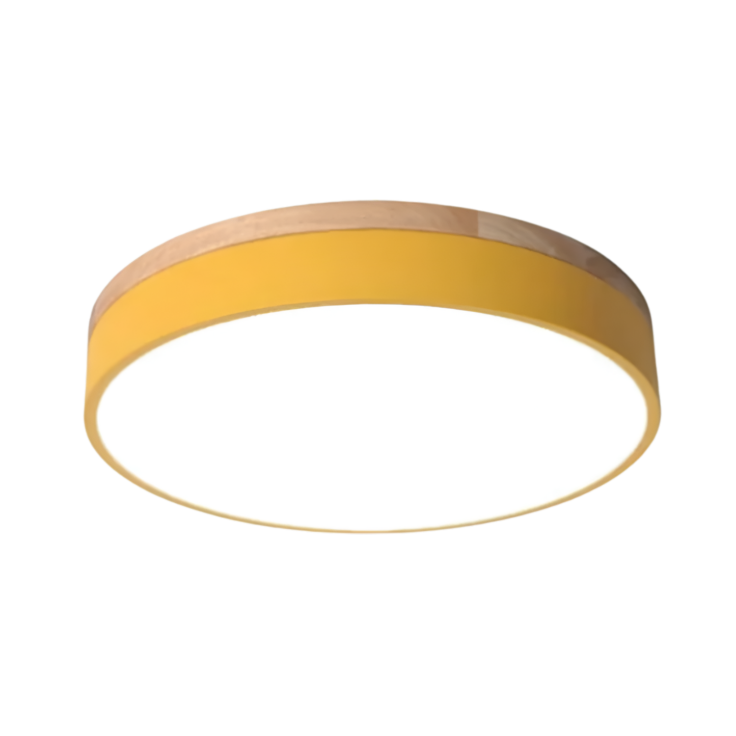 Nordic Minimalist Round Flush Mount Ceiling Light – Adjustable Brightness LED Ceiling Light Fixture in Acrylic and Wood Design 12